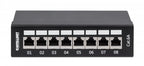 Intellinet Patch Panel, Cat6a, FTP, 8-Port, Desktop, Shielded, 90° Top-Entry Punch Down Blocks, Black