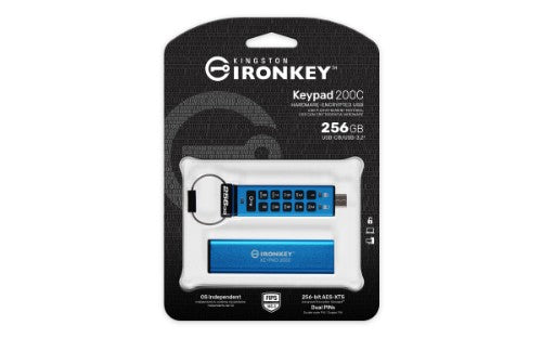 Kingston Technology IronKey 256GB USB-C Keypad 200C, FIPS 140-3 Lvl 3 AES-256