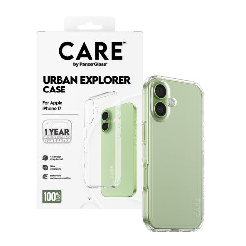 PanzerGlass CARE by ® Flagship Case Transparent Urban Explorer w. Clear Frame iPhone 17