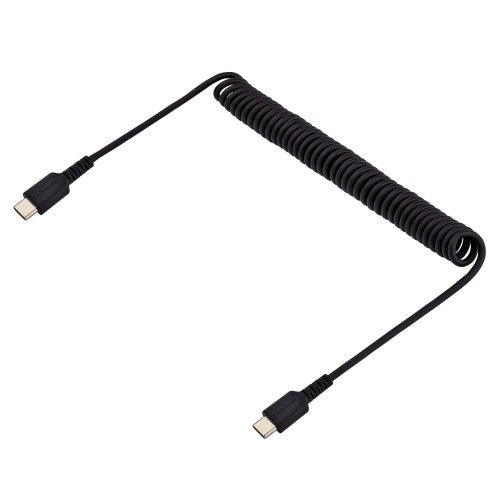 StarTech.com 3ft (1m) USB-C Fast Charging Cable, Rugged, Coiled, Charge & Sync, 3A, USB 2.0, TPE Jacket and Aramid Fiber - USB C Charging Cord