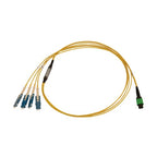 Tripp Lite N390-01M-4S-AP 40/100/400G Singlemode 9/125 OS2 Breakout Fiber Optic Cable (12F MTP/MPO-APC to 4x Duplex SN-UPC F/M), LSZH, Yellow, 1 m (3.3 ft.)