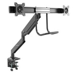 StarTech.com Desk Mount Dual Monitor Arm - Ergonomic Dual Monitor VESA Mount 32" (17.6lb/8kg) Displays - Crossbar Handle for Synchronized Full Motion - Height Adjustable - C-Clamp/Grommet