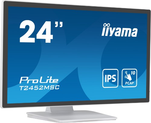 iiyama ProLite 23.8” PCAP 10pt touchscreen monitor featuring IPS panel technology, Edge-to-Edge glass design and anti fingerprint coating