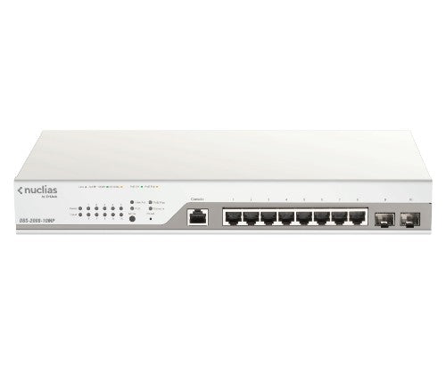 D-Link 10-Port Gigabit PoE+ Nuclias Smart Managed Switch including 2x SFP Ports