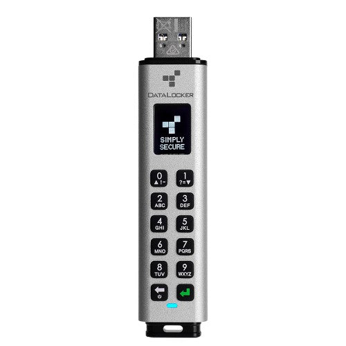 DataLocker Sentry K350 64 GB Encrypted USB Drive, FIPS 140-3 L3, AES 256-bit, MIL-STD-810G, Display with Keypad, USB A Connector compatible with 3.2 Gen 1 & USB 2.0