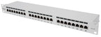Intellinet Patch Panel, Cat6a, FTP, 24-Port, 1U, Shielded, 90° Top-Entry Punch Down Blocks, Grey