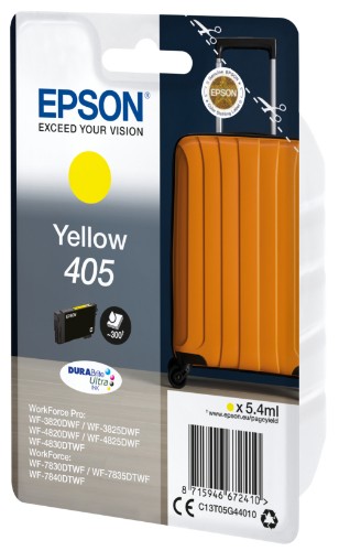 Epson C13T05G44020/405 Ink cartridge yellow Blister Acustic Magnetic, 300 pages 5.4ml for Epson WF-3820/7830