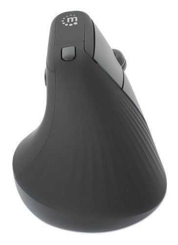 Manhattan Ergonomic Vertical Wireless Mouse (Right Handed), Black, Adjustable 800/1200/1600dpi, 2.4Ghz (effective range up to 10m), Six Button with Scroll Wheel, Nano USB-A receiver, AA battery (included), Three Year Warranty