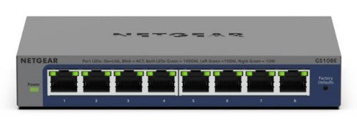 NETGEAR GS108Ev4 Unmanaged L2/L3 Gigabit Ethernet (10/100/1000) Grey