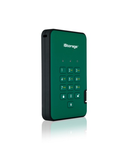 iStorage diskAshur² HDD 1TB Green | Secure Portable Hard Drive |AES-XTS 256-bit Hardware Encryption | PIN protected | OS & Platform Independent | TAA Compliant |Brute force hack defence | Dust/Water Resistant