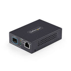 StarTech.com 10GbE Multi-Gigabit Open SFP+ Fiber Media Converter, 10G/5G/2.5G/1G/100M, Copper to 10GBASE-X SFP+, Single-Mode, Multi-Mode, 16K Jumbo Frames, TAA