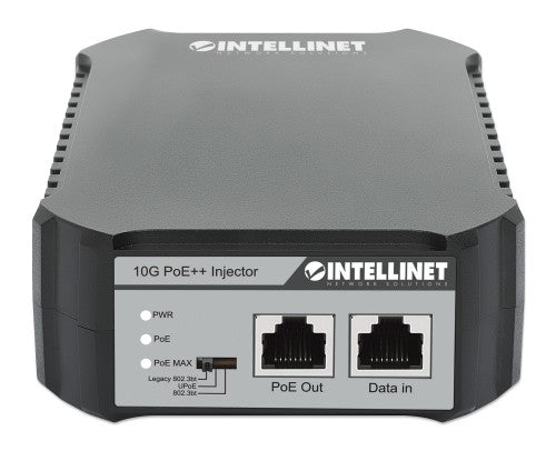 Intellinet 10G PoE++ Injector One 95 W Port, IEEE 802.3bt (4PPoE) Compliant, Metal Housing, Wall-mount Option (with UK power cord)