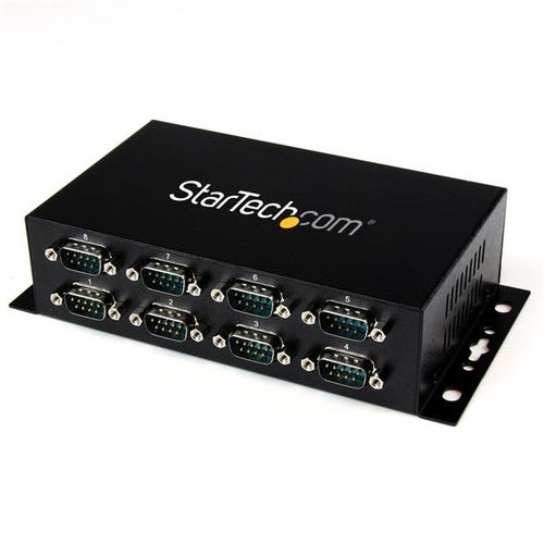 StarTech.com 8 Port USB to DB9 RS232 Serial Adapter Hub – Industrial DIN Rail and Wall Mountable - TAA