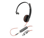 HP Poly Blackwire 3215 Monaural USB-C Headset +3.5mm Plug +USB-C/A Adapter (Bulk)
