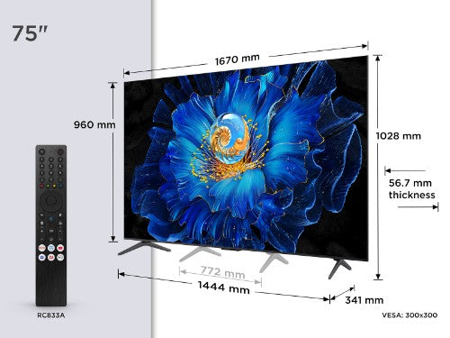 TCL C6KS 75C6KS-UK TV 190.5 cm (75") 4K Ultra HD Smart TV Wi-Fi Metallic