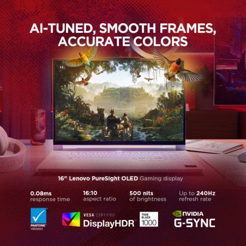 Lenovo Legion 7 16AGP11 Copilot+ PC AMD Ryzen™ AI 7 450 Laptop 40.6 cm (16") WQXGA 32 GB LPDDR5x-SDRAM 1 TB SSD NVIDIA GeForce RTX 5060 Wi-Fi 7 (802.11be) Windows 11 Home English White