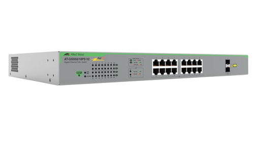 Allied Telesis AT-GS950/18PS-V2-50 network switch Unmanaged Gigabit Ethernet (10/100/1000) Power over Ethernet (PoE) Grey