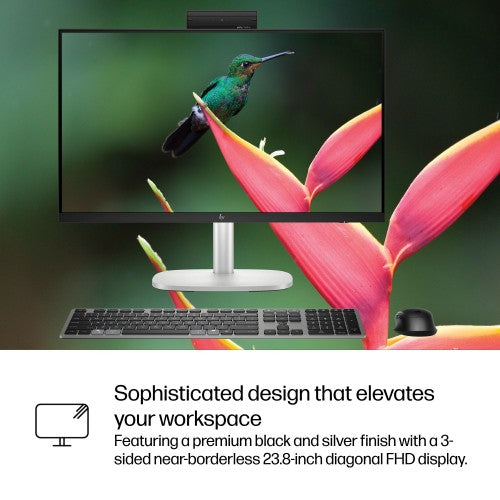 HP EliteStudio 8 All-in-One G1i 23.8 inch Desktop AI PC Intel Core Ultra 7 60.5 cm (23.8") 1920 x 1080 pixels 24 GB DDR5-SDRAM Windows 11 Pro Wi-Fi 7 (802.11be) Silver