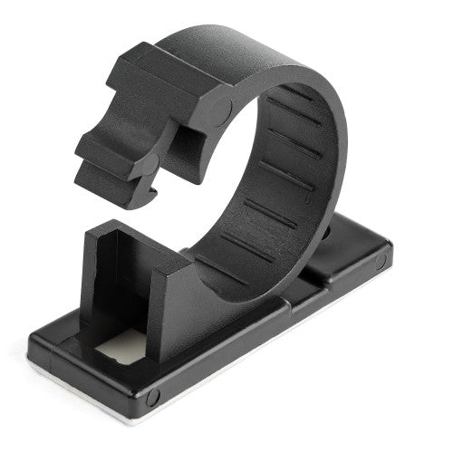 StarTech.com 100 Adhesive Cable Management Clips Black - Network/Ethernet/Office Desk/Computer Cord Organizer - Sticky Cable/Wire Holders - Nylon Self Adhesive Clamp UL/94V-2 Fire Rated - TAA