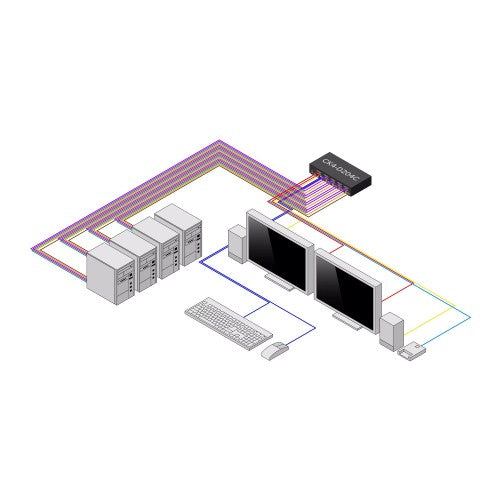 StarTech.com Secure 4-Port Dual-Monitor KVM Switch, DVI, NIAP 4.0 Desktop KVM for Keyboard / Mouse, Metal Housing, CAC Port, Made in the USA