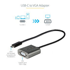 StarTech.com USB C to VGA Adapter - 1080p USB Type-C to VGA Adapter Dongle - USB-C (DP Alt Mode) to VGA Monitor/Display Video Converter - Thunderbolt 3 Compatible - 12" Long Attached Cable - Upgraded Version of CDP2VGA