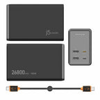 j5create JPB264100 26800mAh PD 100W 4-Port Power Bank, Black