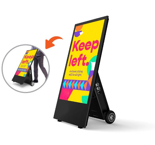 Allsee Technologies HOAB43HD8 Signage Display Digital A-board 109.2 cm (43") Wi-Fi 1500 cd/m² Black Built-in processor Android 7.1 24/7