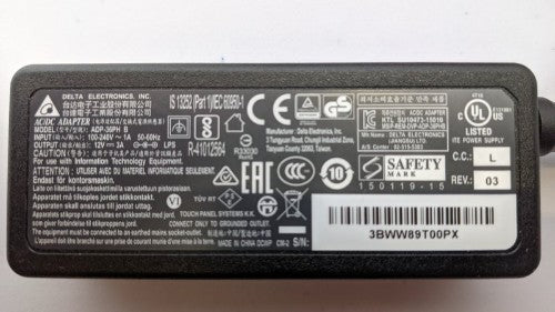 Elo Touch Solutions Power Adapter, 36W, for Elo 02-Series Desktop Monitors