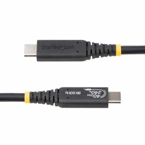 StarTech.com 1.6ft (50cm) USB4 Cable 40Gbps, 240W (5A) Power Delivery, 8K 120Hz / 4K 240Hz DP Alt Mode, USB-IF Certified USB-C Cable - Thunderbolt Compatible