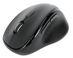 Manhattan Ergonomic Wireless Mouse, Right Handed, Adjustable 800/1200/1600dpi, 2.4Ghz (up to 10m), Six Button with Scroll Wheel, Combo USB=A and USB-C receiver, Black, AA battery (included), Three Year Warranty