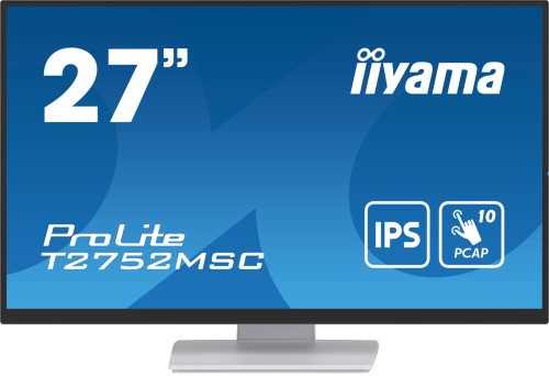 iiyama ProLite 27” Optical Bonded PCAP 10pt touchscreen monitor with IPS panel technology, edge-to-edge glass design and anti-fingerprint coating