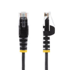 StarTech.com 5m Black Slim CAT6 Ethernet Cable, Snagless, 100W PoE, UTP, LSZH, 28AWG Pure Bare Copper Wire, Slim RJ45 Network Patch Cord w/Strain Reliefs, Individually Tested