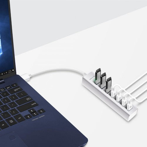 ALOGIC 7 Port USB Hub - Aluminium Unibody with Power Adapter - Prime Series