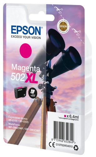 Epson C13T02W34010/502XL Ink cartridge magenta high-capacity, 470 pages 6.4ml for Epson XP-5100