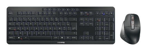 CHERRY Stream desktop ultimate keyboard Mouse included Home/Office USB + RF Wireless + Bluetooth AZERTY French Black