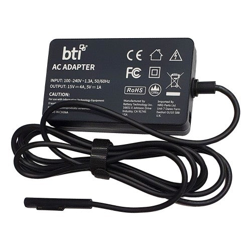 BTI 65W AC Adapter for Microsoft Surface Pro 4 and Surface Pro 5. UK including 5V USB-A output
