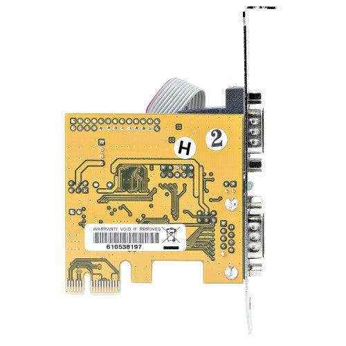 StarTech.com 2-Port PCI Express Serial Card, Dual Port PCIe to RS232 (DB9) Serial Card, 16C1050 UART, Standard or Low Profile Brackets, COM Retention, For Windows & Linux - TAA