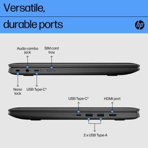 HP Fortis G1i 14 inch Chromebook Intel® N N150 35.6 cm (14") Touchscreen Full HD 8 GB LPDDR5x-SDRAM Wi-Fi 6E (802.11ax) ChromeOS