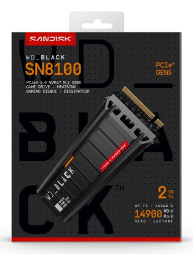 SanDisk Black WD_BLACK™ SN8100 NVMe™ SSD POWERED BY 2 TB, [With Heatsink]