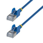 StarTech.com 1m Blue Ultra Slim Cat6A Ethernet Cable, Snagless, FTP, Pure Bare Copper Wire, 34AWG Slim RJ45 Network Patch Cord, Individually Tested