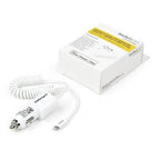 StarTech.com Dual-Port Car Charger - USB with Built-in Lightning Cable - White