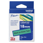 Brother TZE-741 DirectLabel black on green Laminat 18mm x 8m for Brother P-Touch TZ 3.5-18mm/36mm/6-18mm/6-24mm/6-36mm