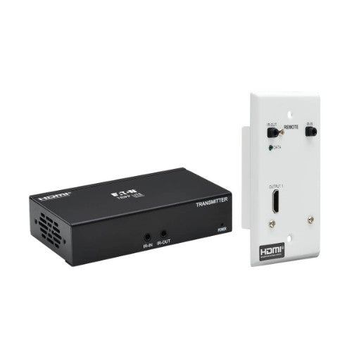 Tripp Lite B127A-1A1-BHFH HDMI over Cat6 Extender Kit, Box Transmitter/Wall Plate Receiver, 4K 60 Hz, 4:4:4, IR, PoC, HDR, HDCP 2.2, 230 ft., TAA