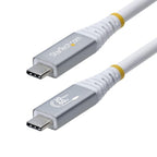 StarTech.com 3m (10ft) USB4 Cable, 20Gbps, USB-IF Certified USB-C Cable, 60W PD, 4K 120Hz DP 2.1, TPE Jacket, White USB-C Cord