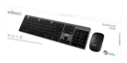 Adesso WKB-7300CB keyboard Mouse included Office RF Wireless QWERTY UK English Black