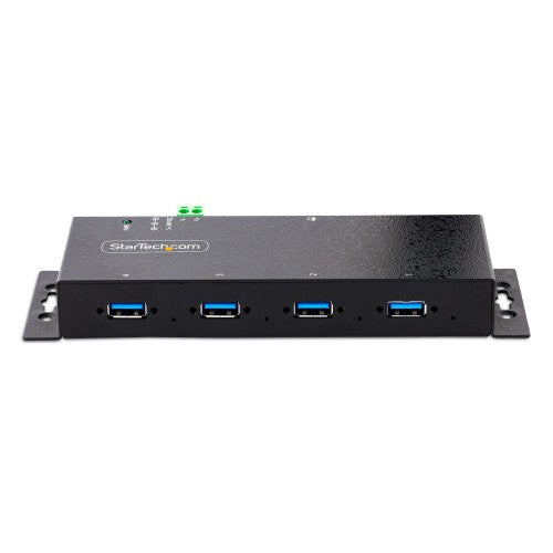 StarTech.com 4-Port Industrial USB 3.0 5Gbps Hub, Rugged USB Hub with ESD Protection, DIN/Wall/Desk Mountable USB-A Hub, USB Expander w/Locking Ports, Heavy Duty - TAA