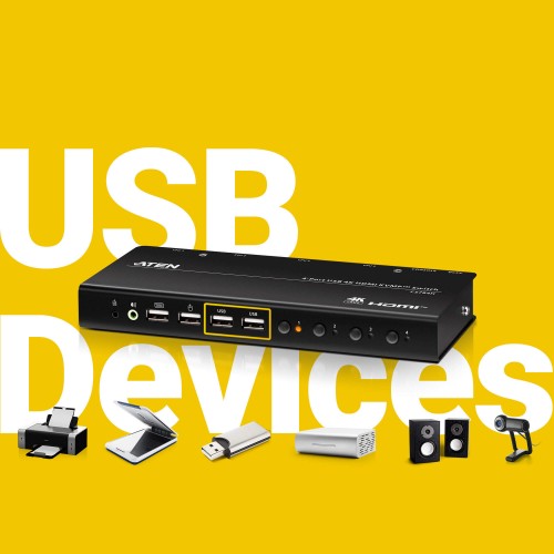 ATEN 4-Port USB 4K HDMI KVMP™ Switch