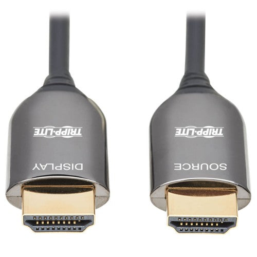 Tripp Lite P568F-10M-8K6 8K HDMI Plenum-Rated Fiber Active Optical Cable (AOC) - 8K UHD @ 60 Hz, HDR, M/M, Black, 10 m (33 ft.)