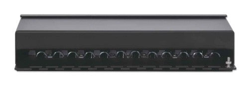 Intellinet Patch Panel, Cat6a, FTP, 12-Port, Desktop, Shielded, 90° Top-Entry Punch Down Blocks, Black