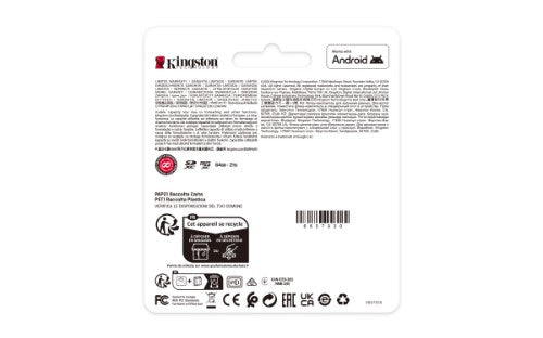 Kingston Technology 512GB micSDXC Canvas Select Plus Gen3 150R A1 Single Pack w/o ADP